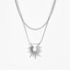 Double layered titanium steel sun necklace boys' niche design high-end sense does not fade snake bone chain girls' collarbone chain