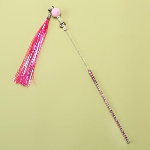 Wire Teasing Cat Stick Long Pole Feather with Bell Fairy Stick Bite Resistant Training Teaser Wand Kitten Toy Pet Supplies