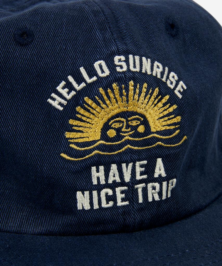 HELLO SUNRISE Vtg Arch Logo Volný Střih 6 panelová Čepice_Tmavě Modrá