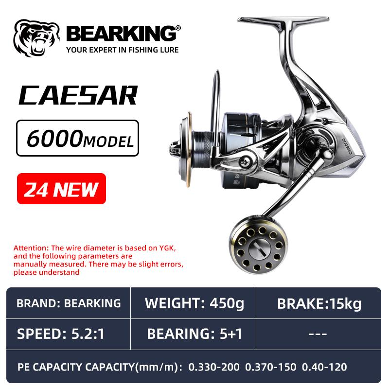 Spinning Reel for Sea Fishing with A Seawater-proof Seal Design Lure Reel Route 5+1BB Stainless Steel Bearings Drive System 5.2:1 15Kg Maximum Power