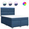 VidaXL Slat Bed Base with Mattress Blue 140x200 Cm Fabric 3292824