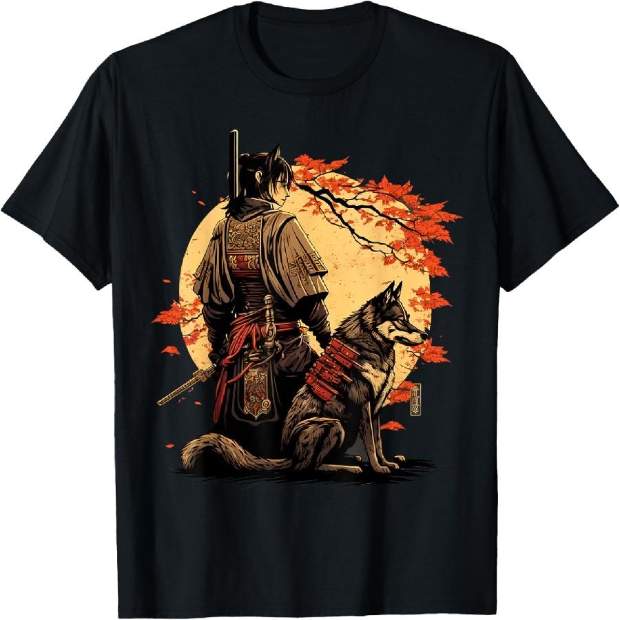 Unisex T-shirt Japanese Art Ninja Ukiyo-e Anime Style Samurai Kai Ken T-Shirt