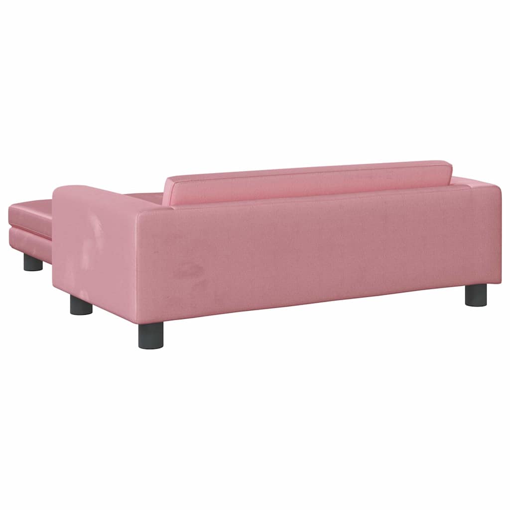 Vidaxl Divano per Bambini con Poggiapiedi, Rosa, 100X50X30 Cm, Velluto