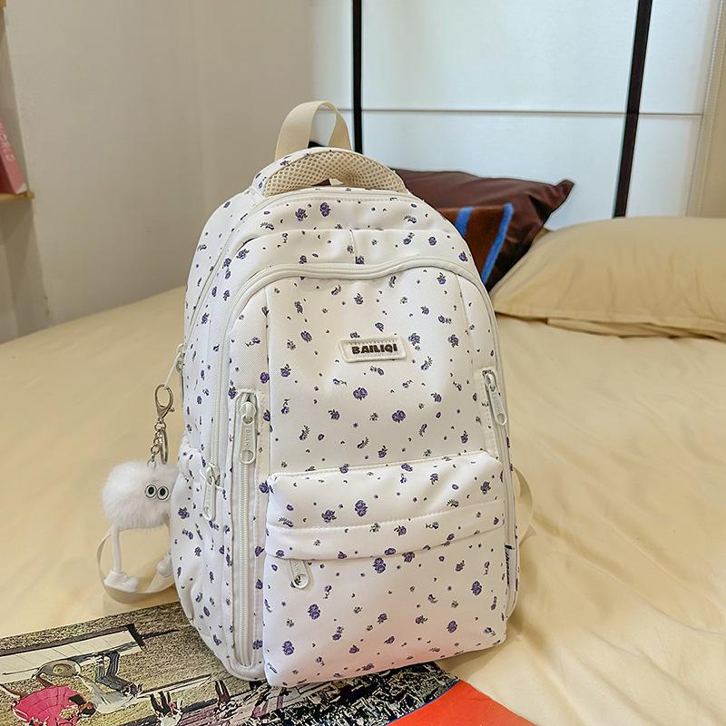 Hochwertiger, frischer und süßer, kleiner floraler Rucksack, leichter Rucksack mit großem Fassungsvermögen für Mittelschüler