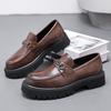 2 Young and Young Big-headed Shoes, One Pedal, Small Thick-soled Heightening Leather Shoes, Men's Shoes Across