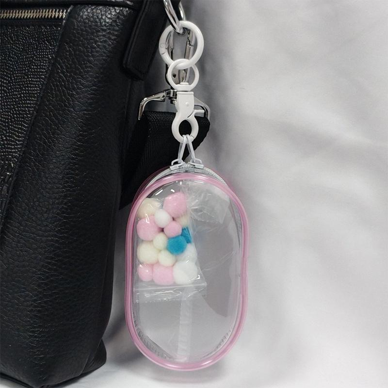 Οθόνη κούκλας Διαφανές κουτί αποθήκευσης Θήκη Mystery Box Τσάντα μπρελόκ Χαριτωμένη οργάνωση κούκλας τσάντας με βελούδινη θήκη για τη σκόνη