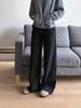 Women's Cotton Velvet Elastic Waist Wide-Leg Sports Sweatpants with Hot Drill Label for Autumn and Winter