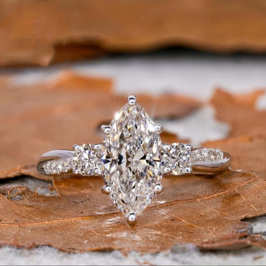 

Temu Jewelry Temperament Big Horse Eye Zircon Ring Fashion Engagement Women Diamond Ring No. 10