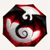1pc Black Dragon in Front of a Red Moon Automatic Opening/Closing Umbrella with Convenient Three-Fold Design, 8-Bone Iron Frame - Outdoor Umbrell