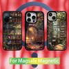 Library Study Book Illustration Phone Case For iPhone 17,16,15,14,13,12,11 Pro,Max,Plus,Mini,Air,E Magnetic Magsafe Cover