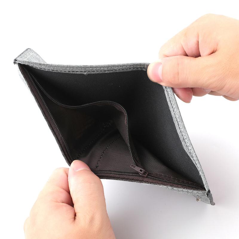 Minimalist Solid Color Coin Bag Ultra-Thin Card Holder Short Canvas Wallet Men Folding Small Wallet Birthday Gifts