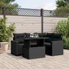 Vidaxl 5-Cz. Garden Lounge Set, Cushions, Black PE Rattan