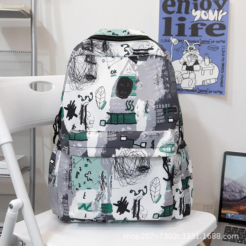 Schoolbag teen student personality graffiti Mori school backpack new ins schoolbag large capacity casual backpack men