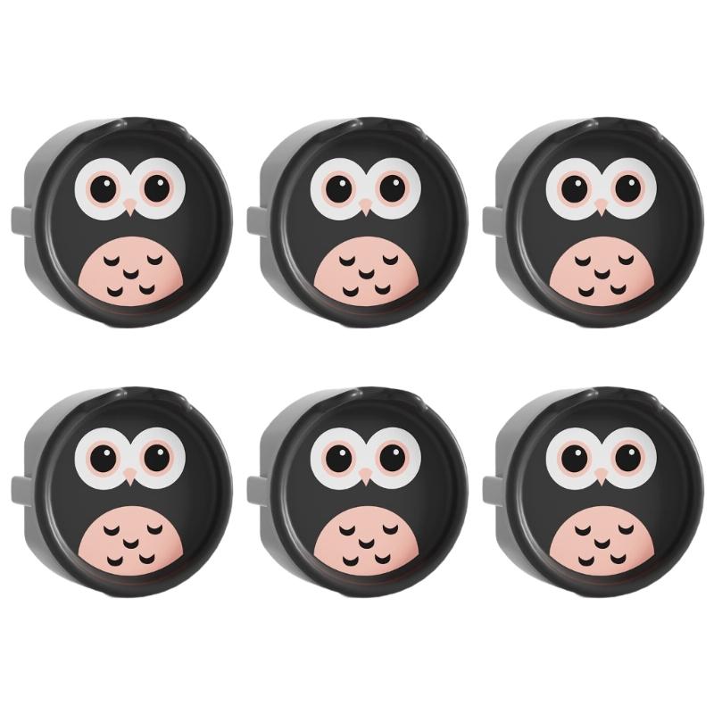 

Cartoon Owl Shaped Electrical Outlet Cover Silicone Socket Protector for Kids Safety Shock Hazard Prevention 6Pcs чёрный