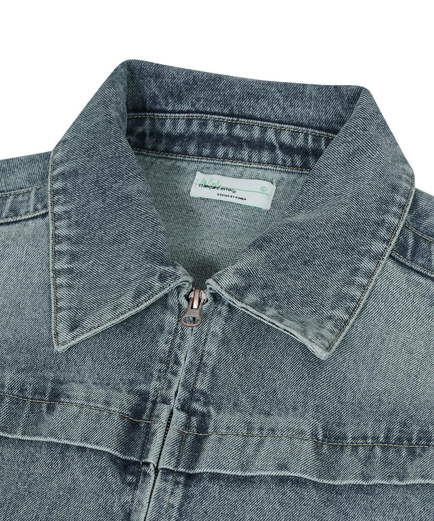 Standarderror 87-Stan117 [Basic] Vintage Washed Racer Denim Jacket Vintage Blue