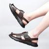 Fashion Men's sandals Classic retro business style Dress up party  Daily office Leisure Outdoor Breathable shoes Black Brown Beach