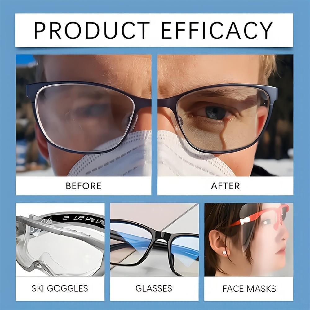 Professional-Grade Lens Defogging Solution - Long-Lasting Anti-Fog, Clear Vision, Suitable for Swimming Glasses, Goggles, Helmet