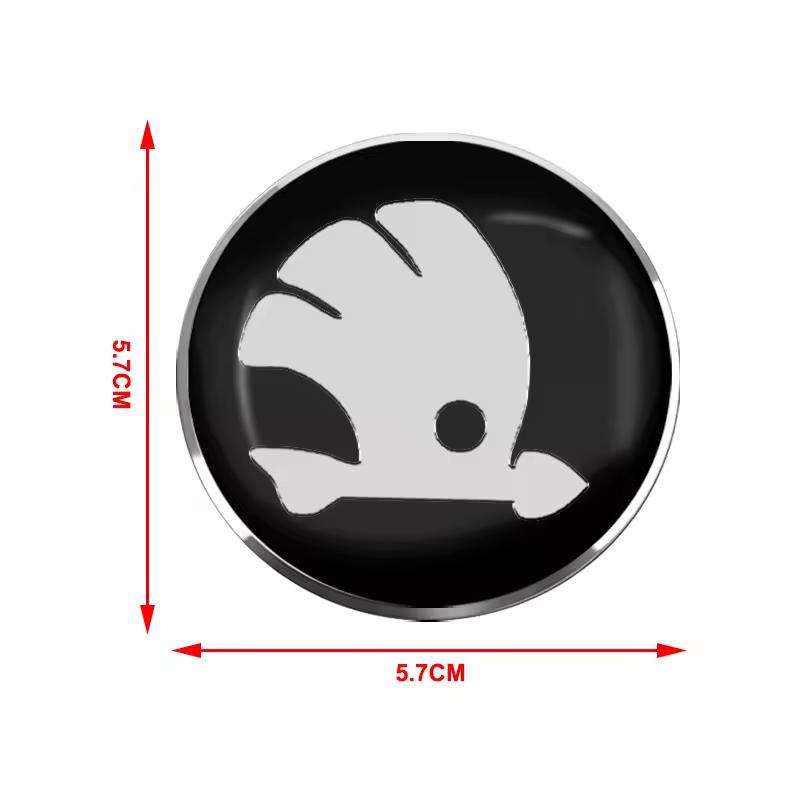 Msdf2 4pcs 56mm Car Emblem Wheel Hub Caps Center Cover Sticker Decoration For Skoda Octavia Superb Rapid Kodiaq Karoq Fabia Roomster