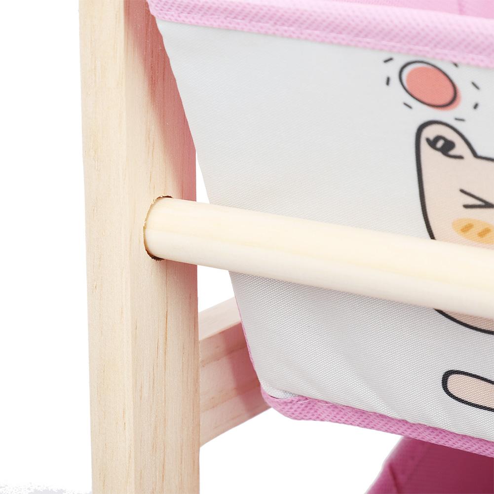 Lovely Pink Cartoon Children Kids Storage Box Wooden Toy Storage Shelf