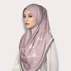 Breathable Eid Al-Fitr Long Floral Turban Adjustable Multiple Colors Printed Arab Lady Headscarf Versatile Cotton
