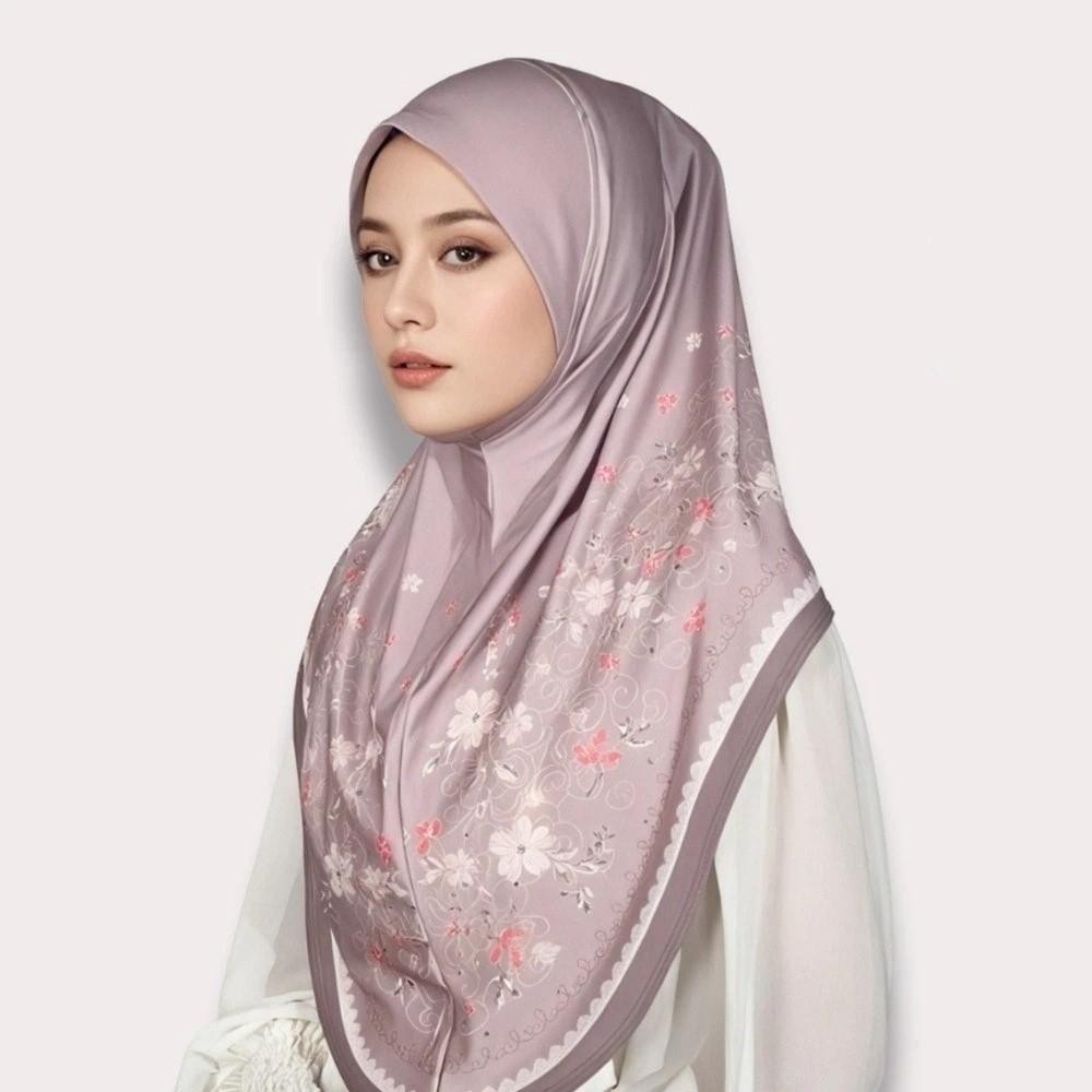Breathable Eid Al-Fitr Long Floral Turban Adjustable Multiple Colors Printed Arab Lady Headscarf Versatile Cotton