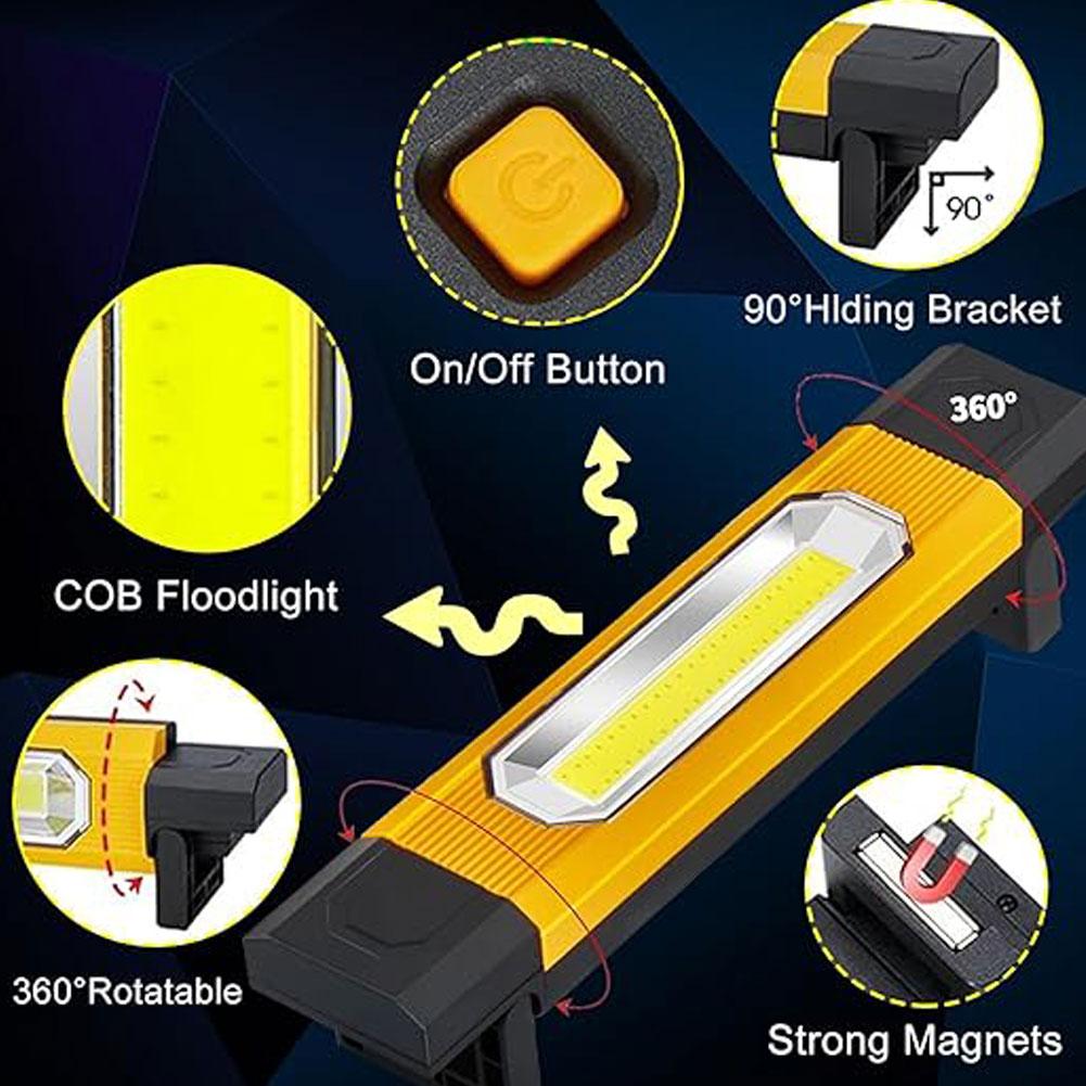 Rechargeable Powerful COB LED Work Light Car Garage Mechanic Lamp USB Flashlight Magnetic Torch Emergency Light Warning Light