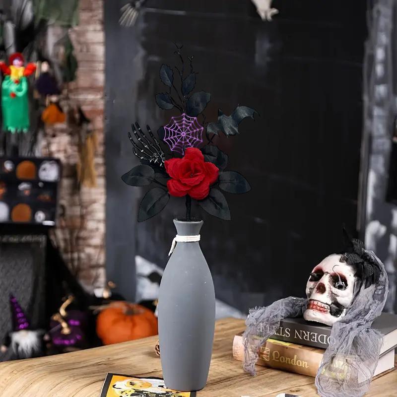 1PC Maple Leaf Arrangement Bookcase Decor With Pumpkin and Maple Leaves Home Artificial Black Tree Desktop Vase Filler Party