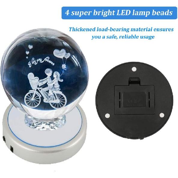 Light Base for Glass Art, LED Light Base, LED Light Display Base, Light Display Base Stand Holder 6 Color Changing LED Colorful Display Stand Lights