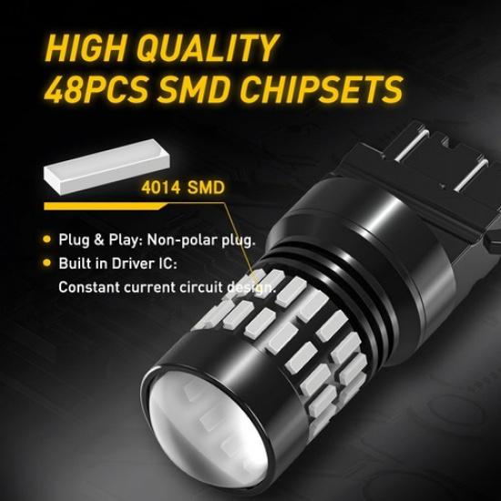 2X 3157R Red LED Brake Stop Signal Tail Light Bulbs For Ford F-150 F-250 F-350 A