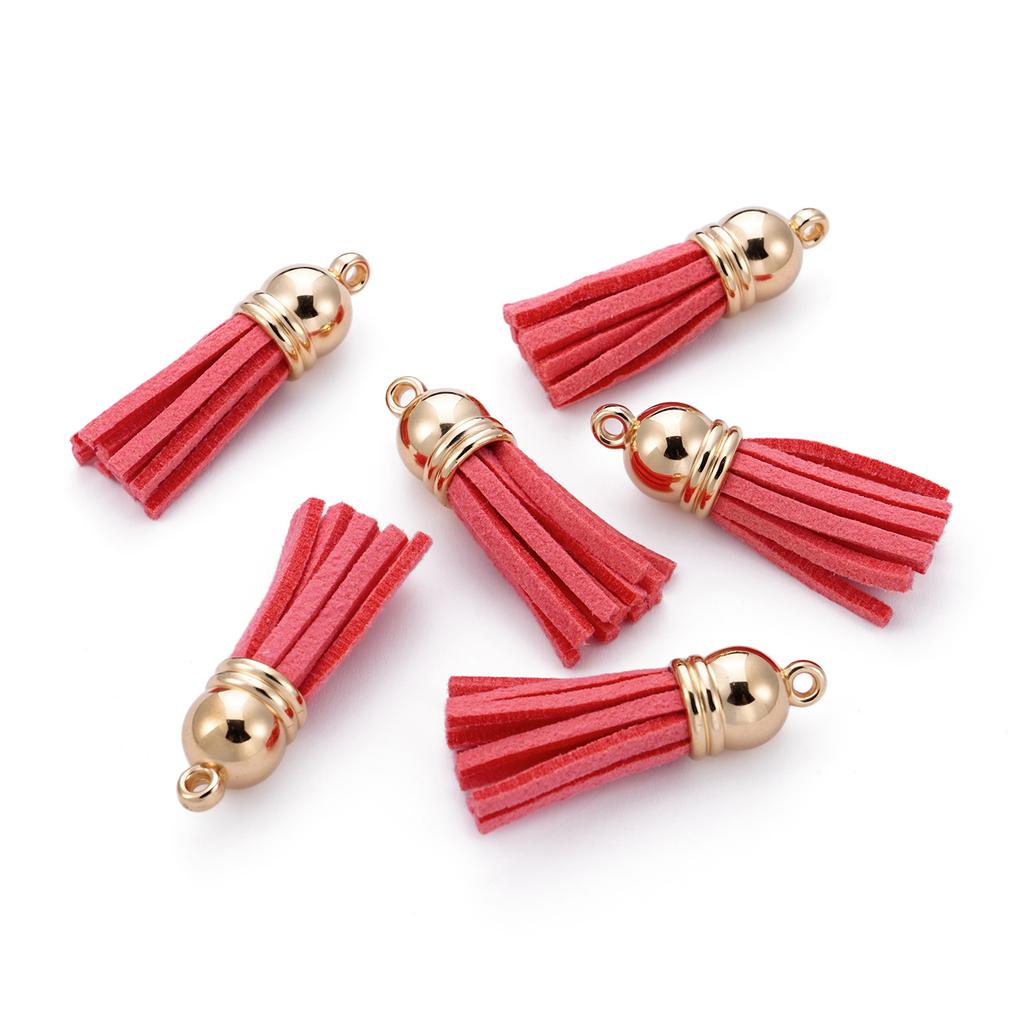 20pcs/lot 38mm Tassel Vintage Leather Tassels Fringe Pendant For DIY Keychain Jewelry Making Supplies Charms Accessories