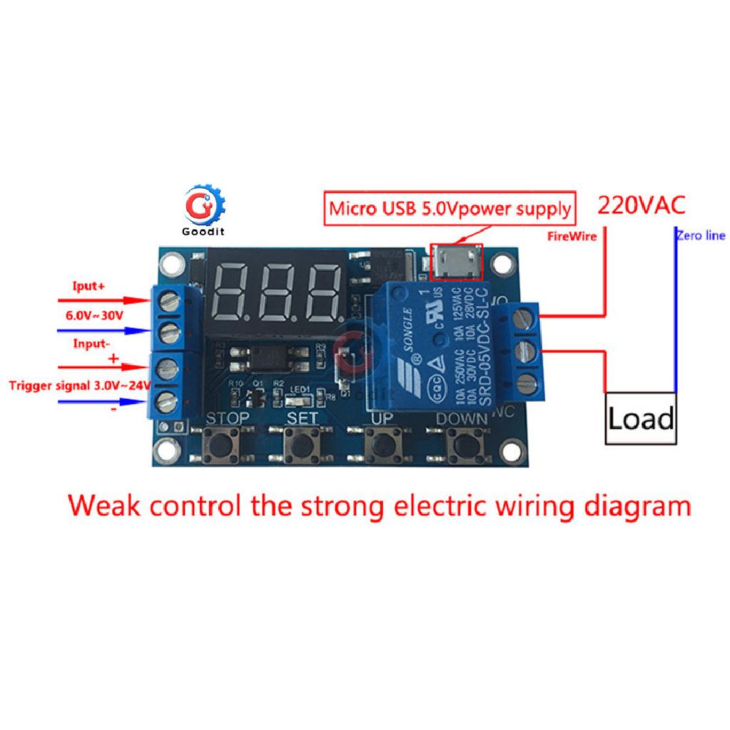 DC 12V Time Relay LED Display Automation Cycle Delay Timer Control Off Switch Delay Voltage Protection Relay module Relays 5