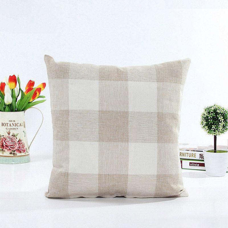 Lattice Cotton Linen Throw Pillow Case Cushion Cover With Premium Quality Material