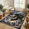 Personalized Crystal Velvet Carpet,Attack On Titan Custom Printed Name, Plush Area Rug For Home Indoor Decor