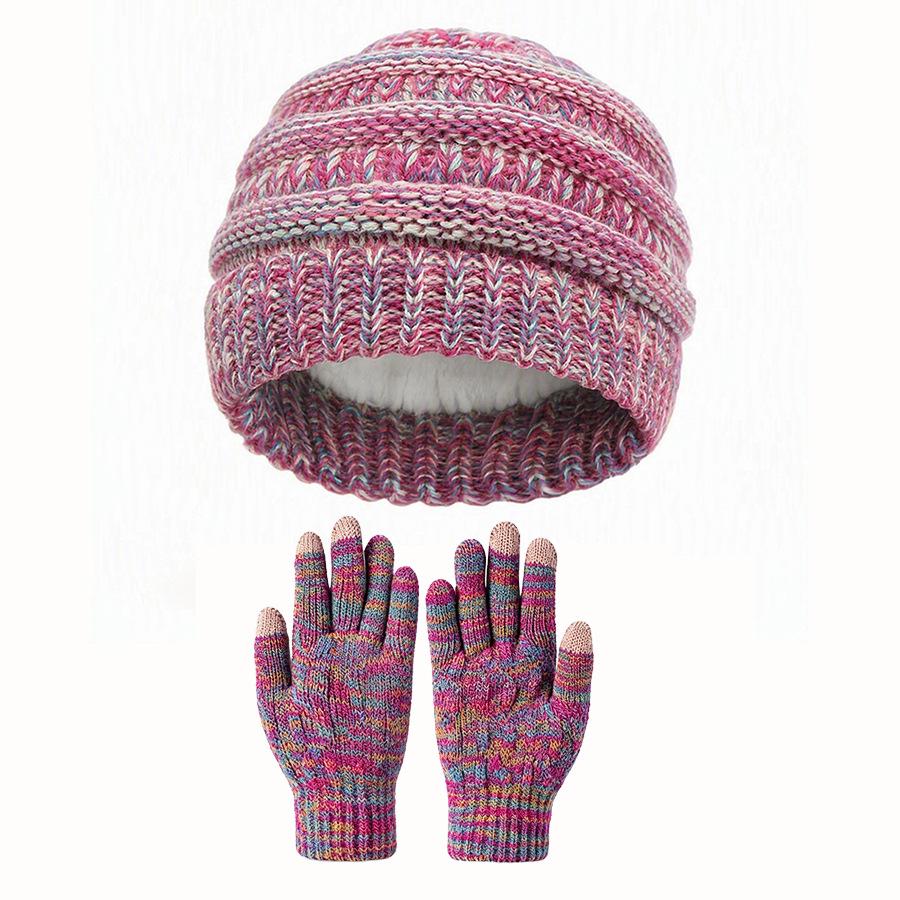 Kinderen Winter Warm Gebreide Set Pompon Muts Sjaal Handschoenen 3-Delige Set Of Enkele Muts Winddicht Oorbescherming Voor Jongens Meisjes Koud Weer Buiten