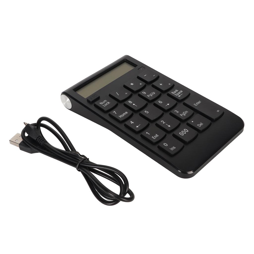 2.4G Numeric Keypad with Screen U Shaped Keys 32.8ft Effective Distance Low Noise USB Number Pad for Laptop PC