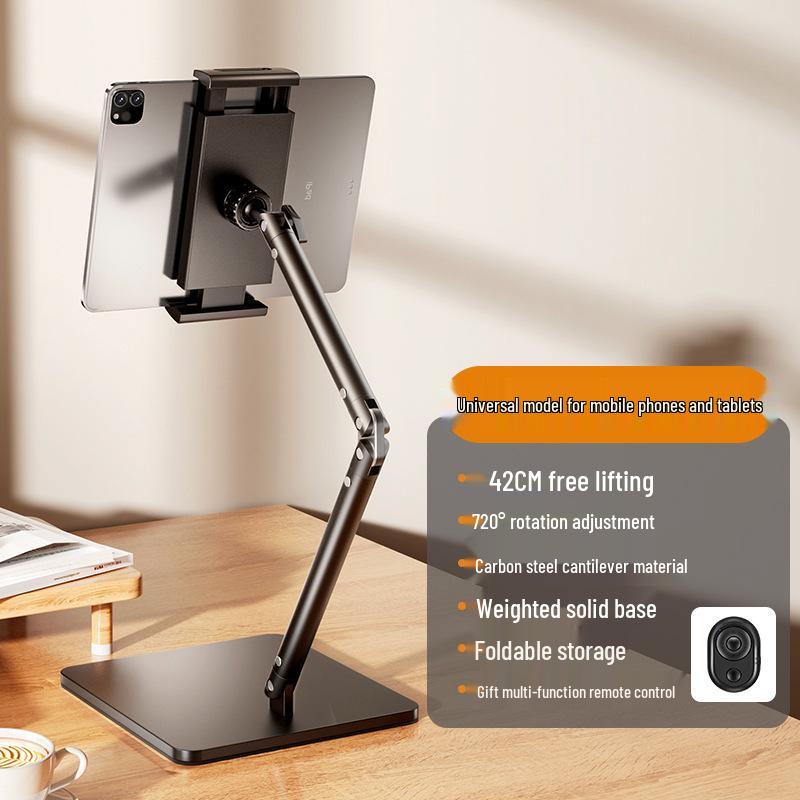 Adjustable Carbon Steel Double Arm Phone Stand for Live Streaming & Photography