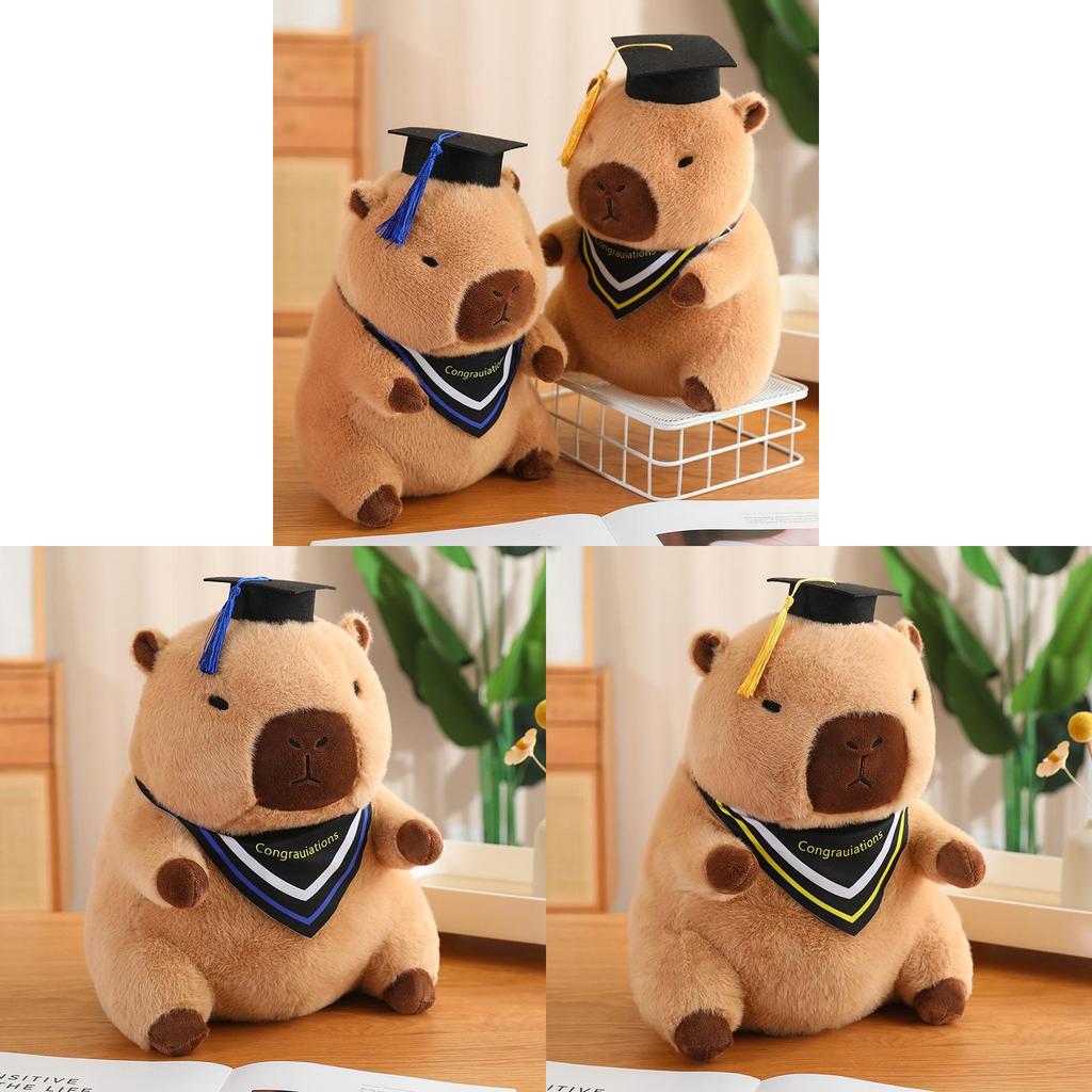Adorable Capybara Plush Toy Doctor Figure Unique Graduation Memorial Pillow Soft Toy