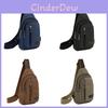 Men Business Casual Canvas Chest Pack With Secure Zipper Closure For Work And Travel