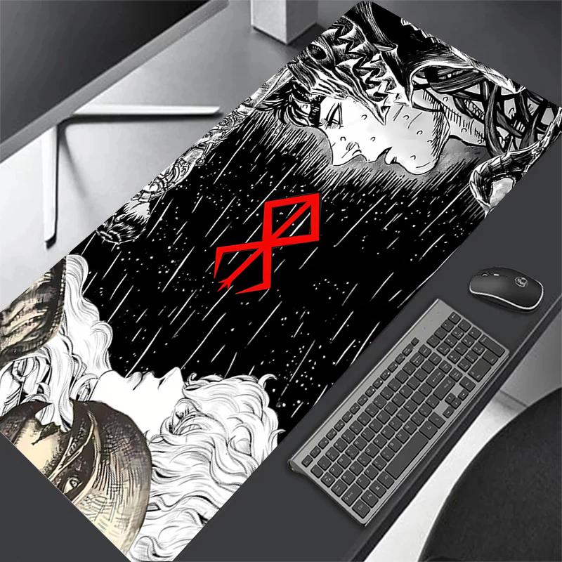 Anime Guts Mouse Pad Large Gaming Desk Mat NonSlip Laptop Keyboard Tray Office Pc Berserk Color Carpet Black