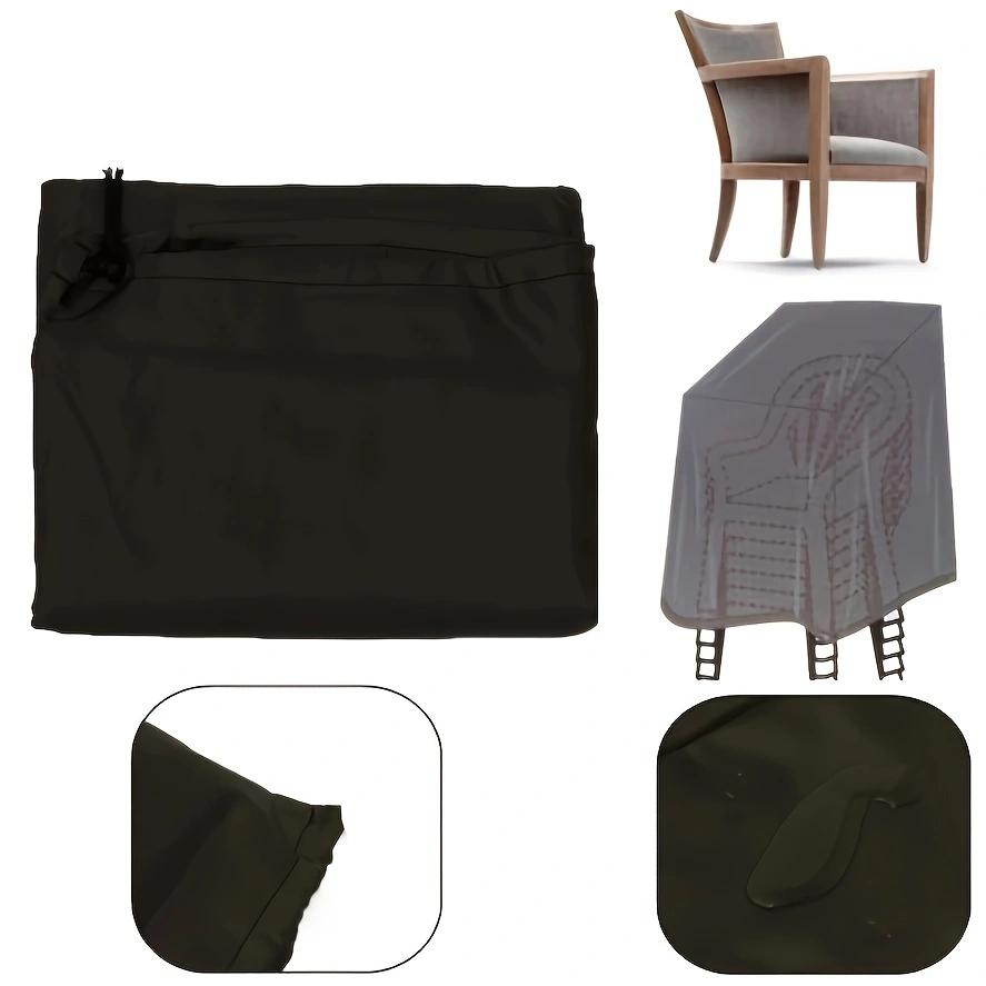 1 Stück Schwerlast Wasserdichte Patio Stapelstuhl Abdeckung, UV- und Windbeständig, 210D Oxford Stoff Outdoor Liegestuhl Schutz