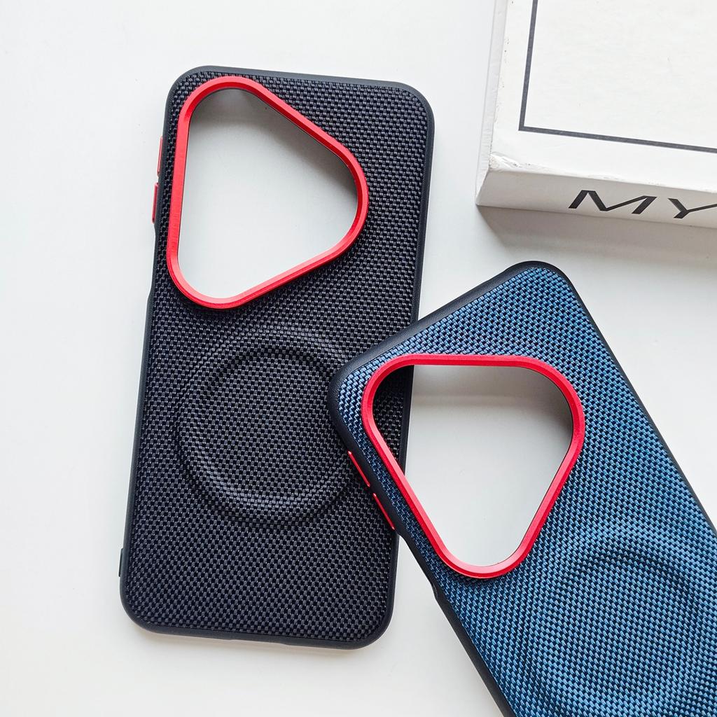Magnetic Skin-friendly Matte Leather Case Nylon Woven Back Cover For Huawei Pura 90 Pro and Pura 90 Pro Max