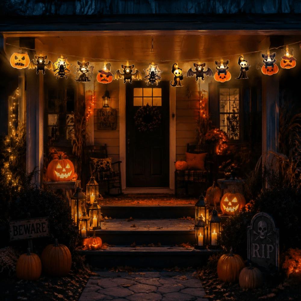 Ghost Party Decoration Pumpkin LED Light Hanging Decorations Lamp String  Theme Party