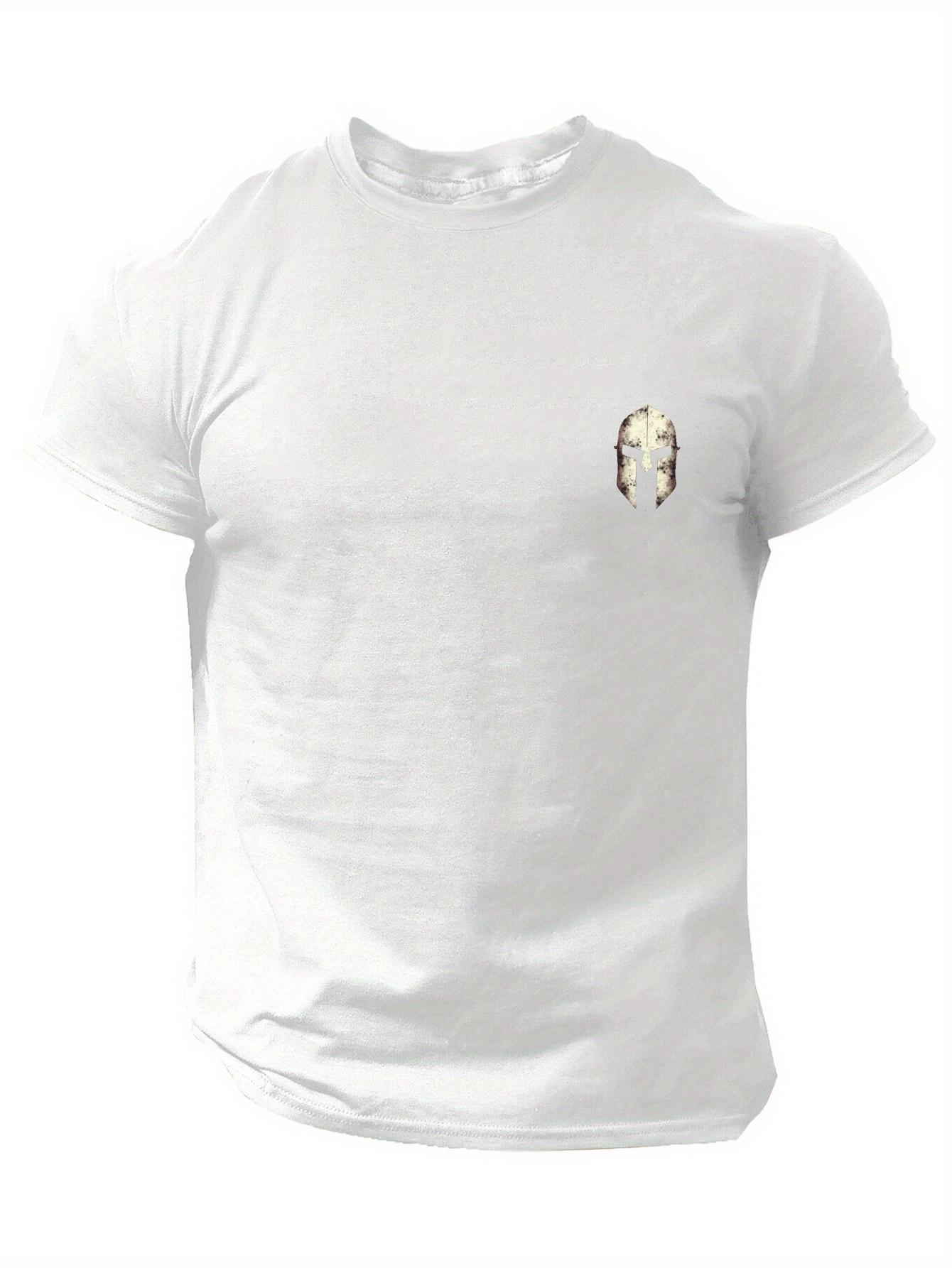 Men S Vintage Spartan Helmet Graphic T-Shirt - Comfortable And Breathable Short-Sleeve Top S