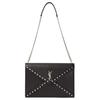 Saint Laurent YSL Monogram Gabi Silver Logo Chain Envelope Bag Women Shoulder Bag Black 668864-1ELV6-1000