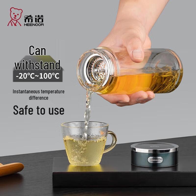 HEENOOR Single-Layer Glass Tea Infuser Bottle