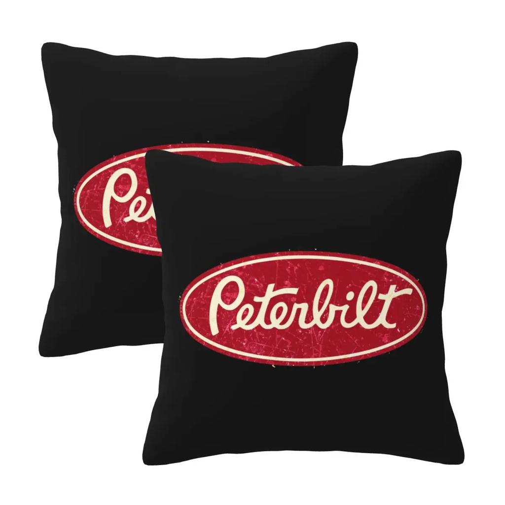 Peterbilt Truck Racing Vintage 2 Pcs Square Pillowcase Pillow Cover Cushion Zip Decorative Comfort Throw Pillow For Home Sofa