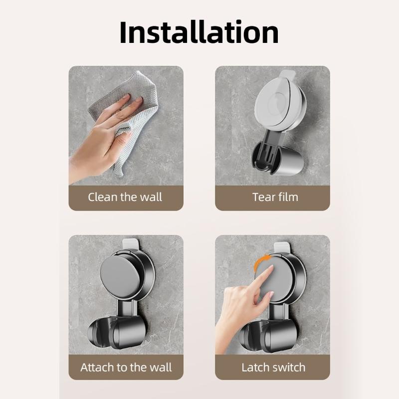 Portable Sturdy ABS Suction Shower Sprayer Holders Bathroom Accessory for Easy Installation in Bathroom Setting