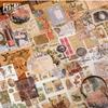 83Pcs Retro DIY Decoration Material Pack (Stickers + Material Paper), Vintage Floral/Clock Pattern, for Journal Scrapbooking