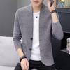 Spring and Autumn Men's Cardigan Casual Sweater Solid Color Cardigan Jacket