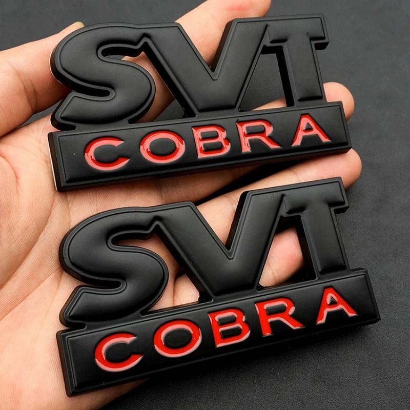 

2 шт. 3D металлическая наклейка SVT COBRA на автомобиль, эмблема, значок, автомобильные аксессуары, наклейка чёрный/красный